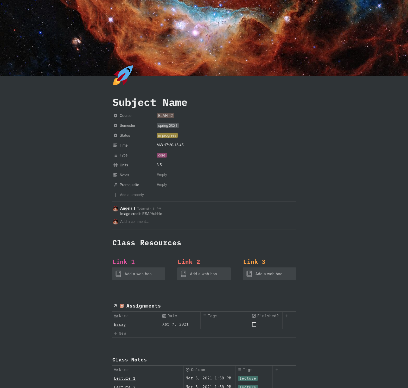 course page